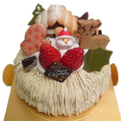 画像1: 【XmasCake来店予約】★12/24・12/25受付終了★モンブラン４号 (1)