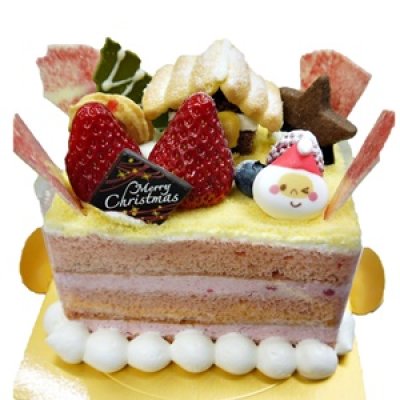 画像1: 【XmasCake来店予約】★12/24・12/25受付終了★苺ローズ４号 (1)