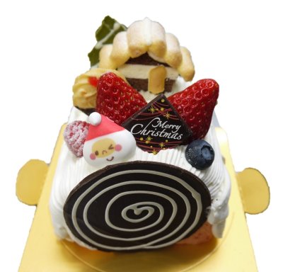 画像1: 【XmasCake来店予約】★12/24・12/25受付終了★苺ノエルハーフ (1)