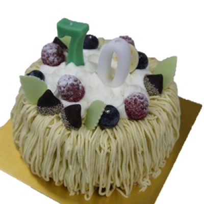 画像3: モンブランバースデーケーキ４号サイズ【お誕生日プレゼント】【４名様用ケーキ】 (3)