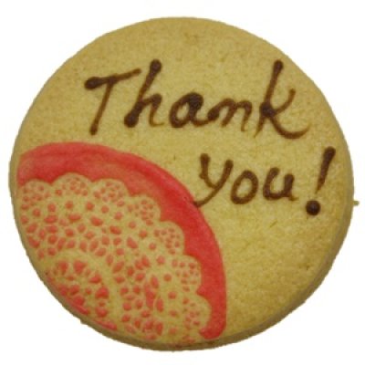 画像2: レース模様入りメッセージオーダークッキー(円形)【プチギフト】【名入れクッキ－】 (2)