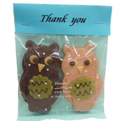 画像2: 幸福を呼ぶふくろうクッキーセット【ウェディングプチギフト】【ノベルティークッキー】 (2)