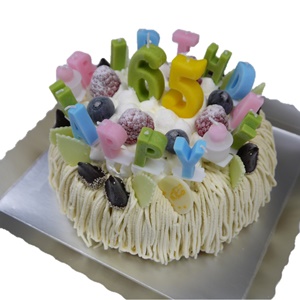 モンブランバースデーケーキ５号サイズ キャンドル付きお誕生日プレゼント ６名様用ケーキ 洋菓子工房 浅草あろーむ